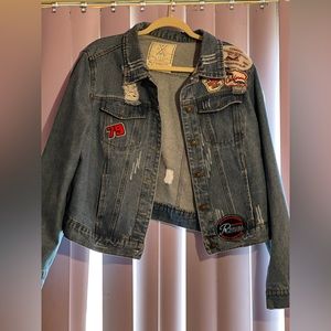 Jean jacket with patches